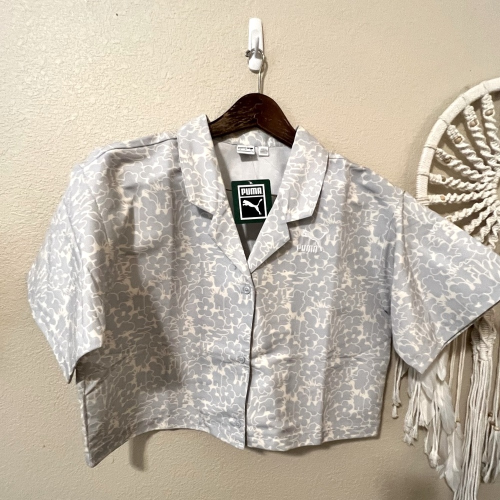 Puma NEW Crop Button Top Shirt